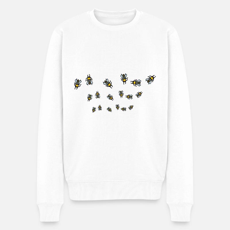 Bienenschwarm - Männer Premium Bio Pullover - Weiß