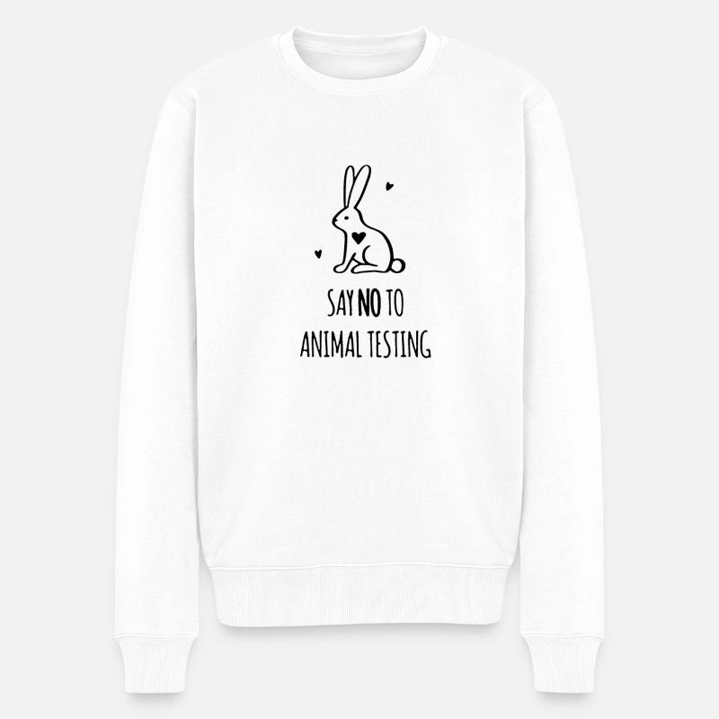 dire non à l'expérimentation animale - Pull Premium bio Homme - blanc