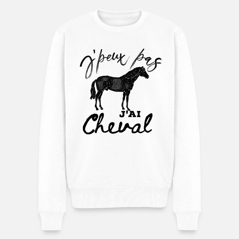 J'peux pas j'ai cheval - Pull Premium bio Homme - blanc