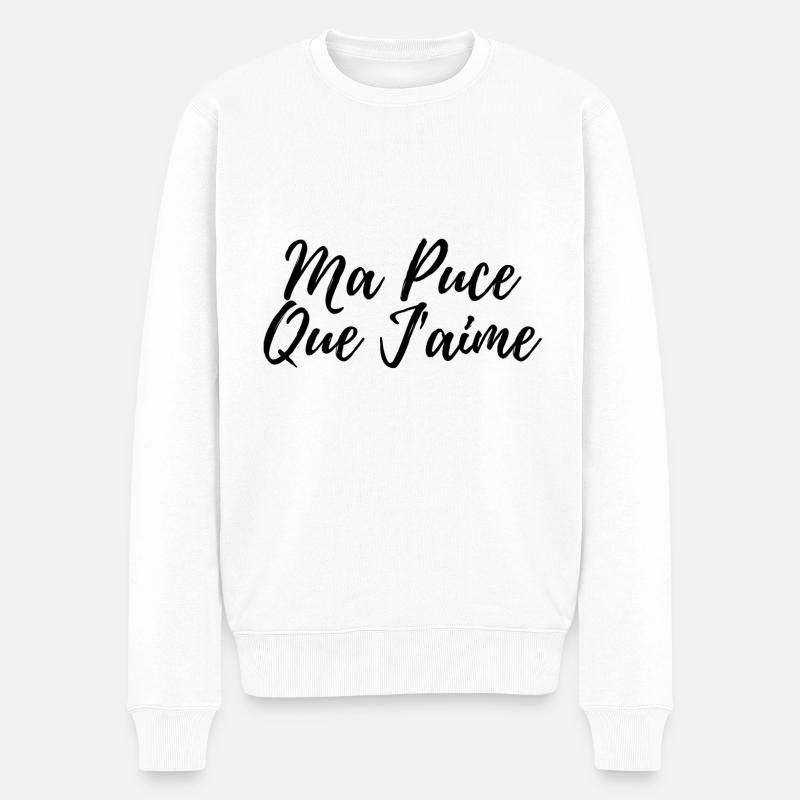 MA PUCE QUE J'AIME - Pull Premium bio Homme - blanc