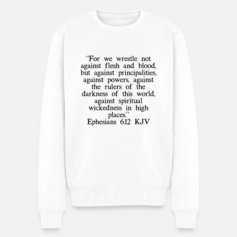 Ephesians 6:12 Chinois - Pull Premium bio Homme - blanc