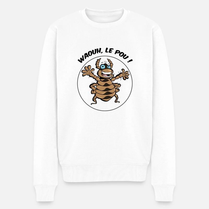 Wahou, le Pou - Pull Premium bio Homme - blanc