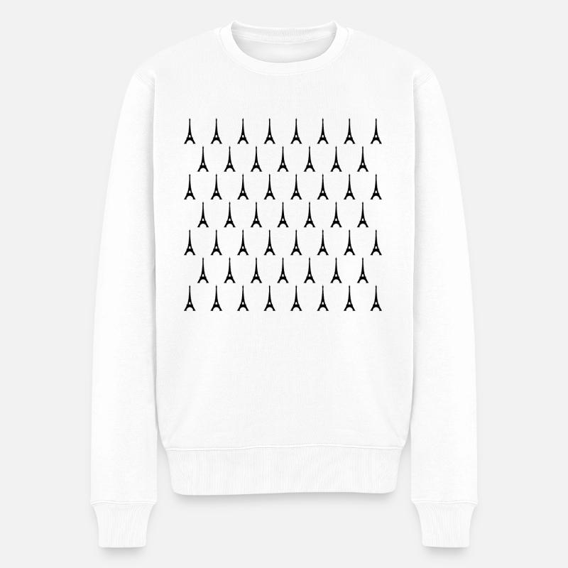 Eiffelturm - Männer Premium Bio Pullover - Weiß