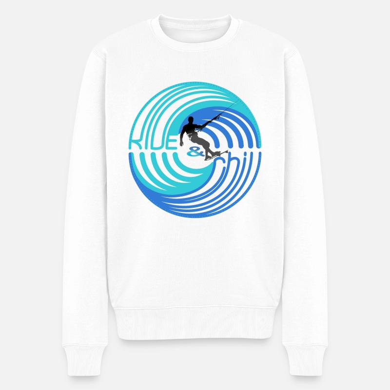 RIDE and chill kitesurf - Pull Premium bio Homme - blanc
