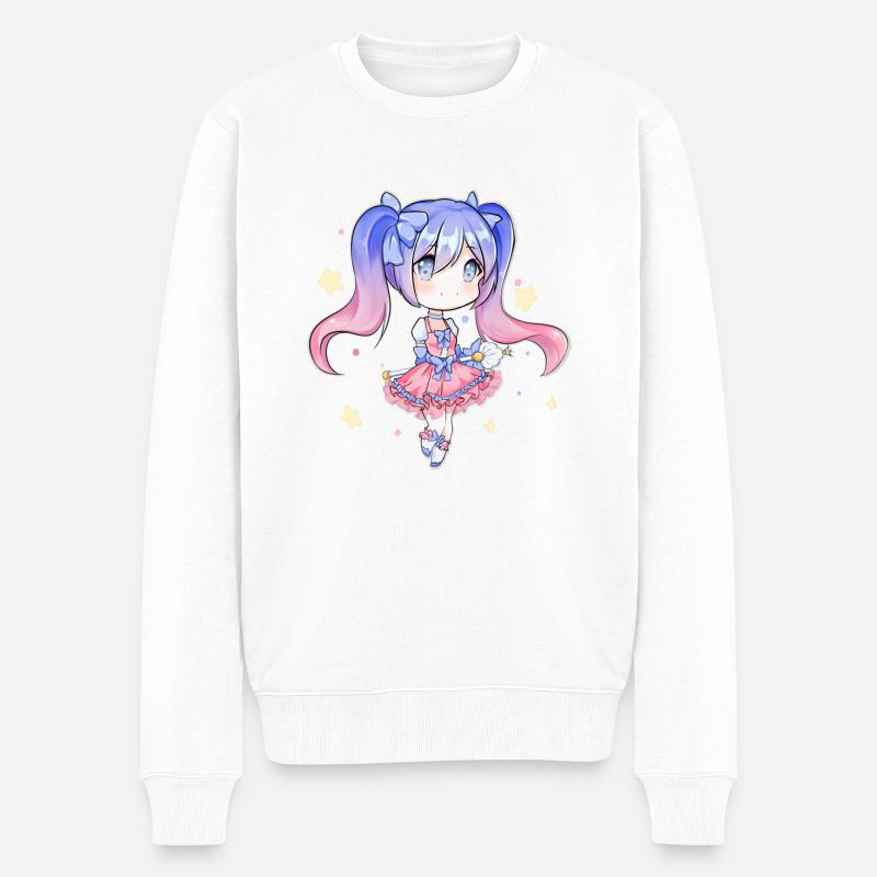 Pichu Moon - Magical Girl Time - Männer Premium Bio Pullover - Weiß