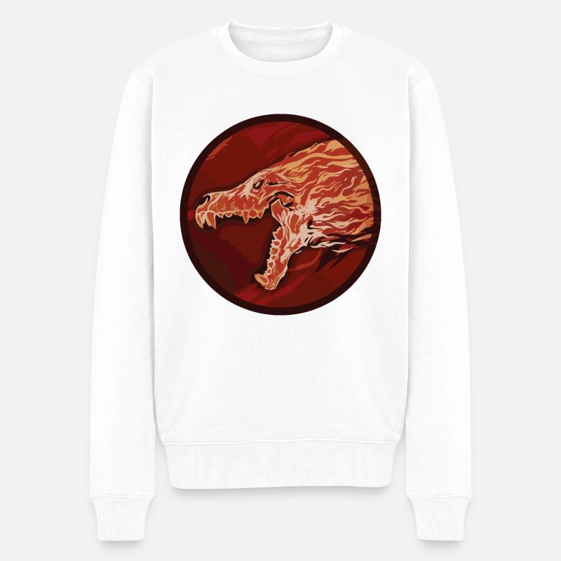 Heulende Morgendämmerung - Männer Premium Bio Pullover - Weiß