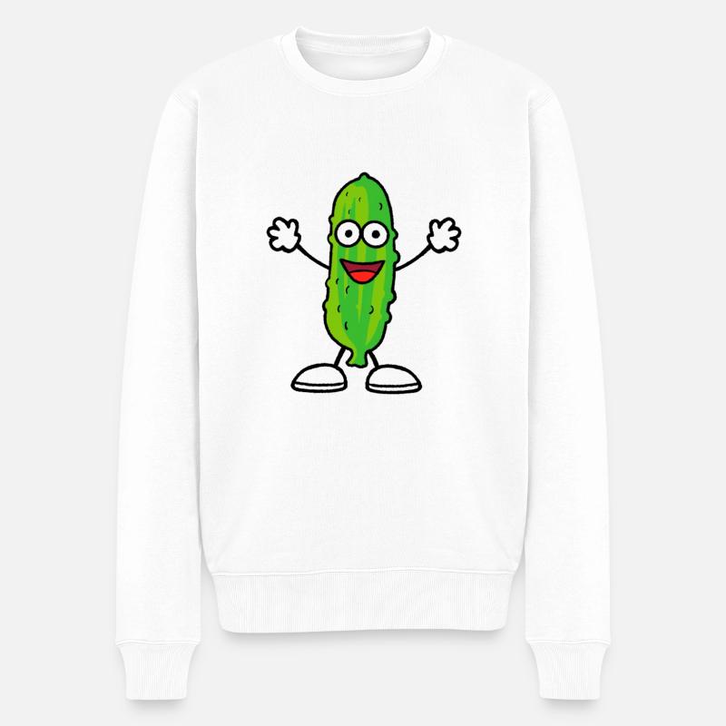 Happy Pickle - Männer Premium Bio Pullover - Weiß