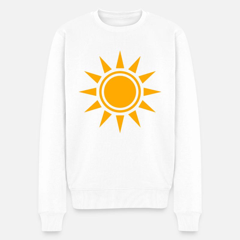 Sonne - Männer Premium Bio Pullover - Weiß