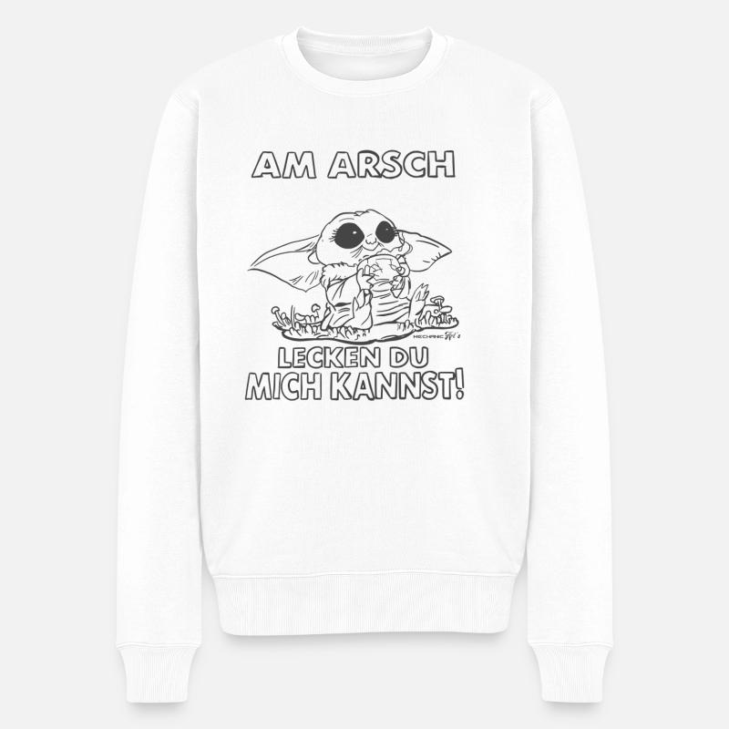 Am Arsch du mich lecken kannst - Männer Premium Bio Pullover - Weiß