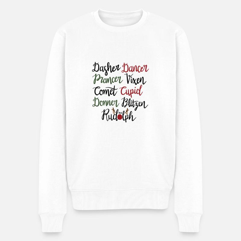 reindeer names - Männer Premium Bio Pullover - Weiß