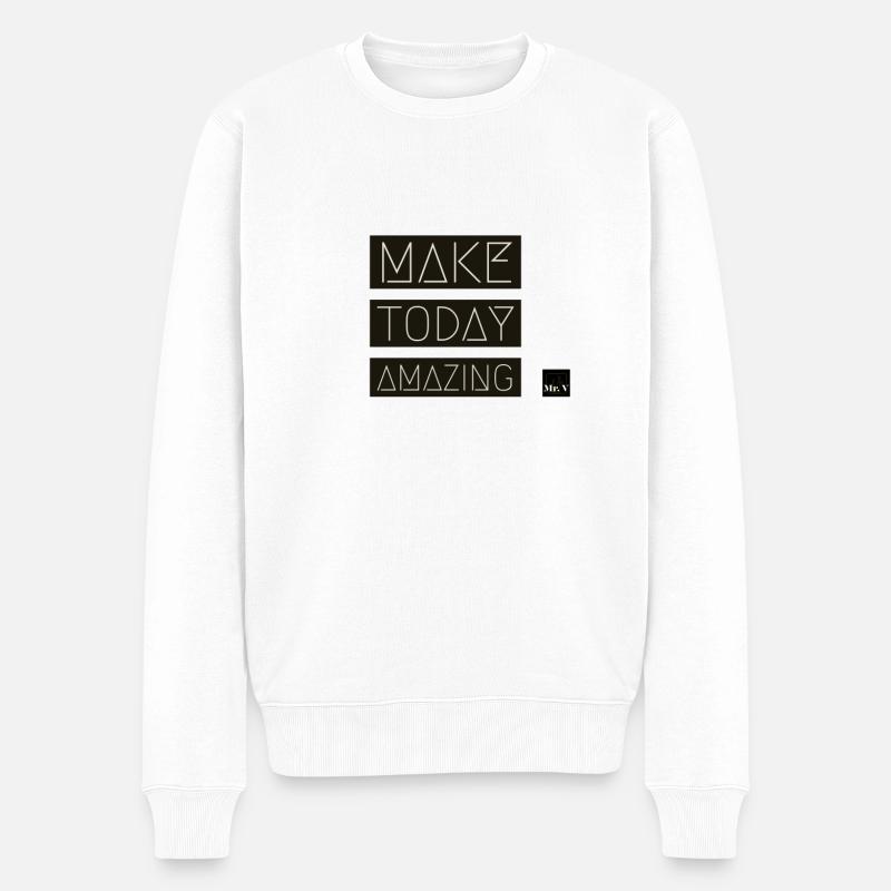 Make Amazing 2.0 - Männer Premium Bio Pullover - Weiß