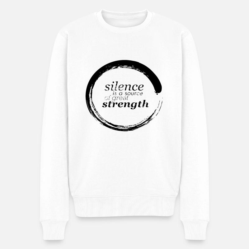 Silence is a source of great strength - Men's Premium Organic Jumper - white