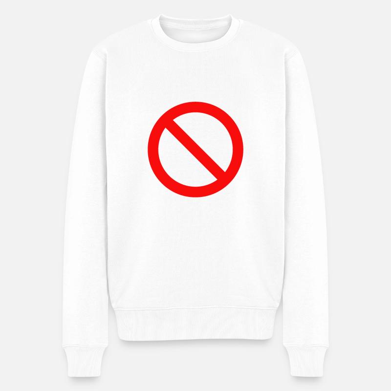 Panneau d’arrêt rouge - Pull Premium bio Homme - blanc