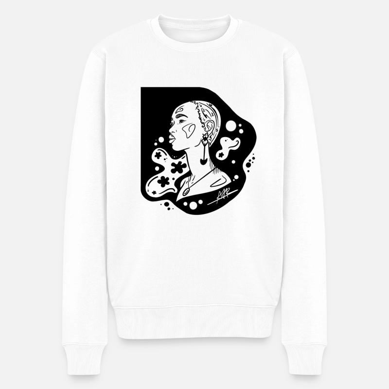 Sie - Männer Premium Bio Pullover - Weiß