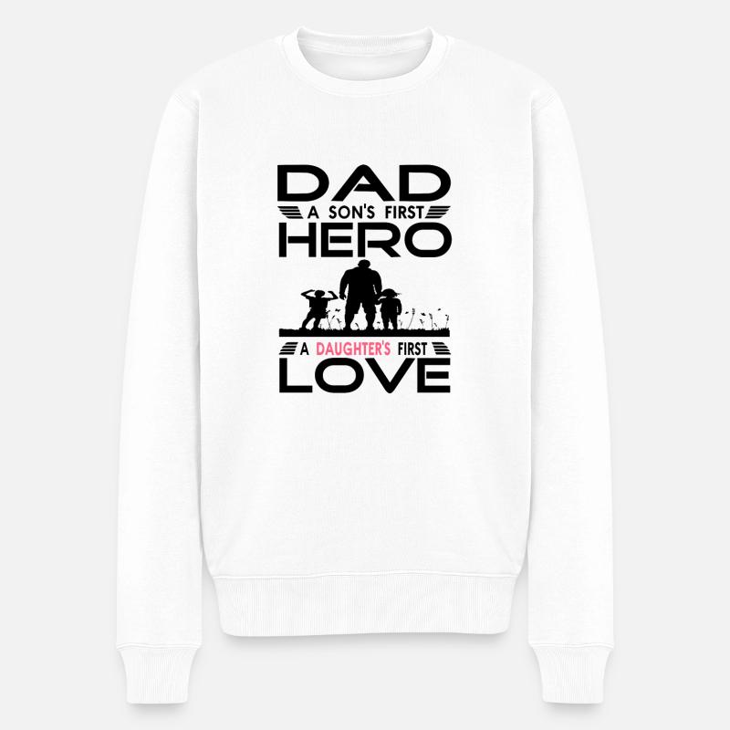 Vater und Tochter Geschenk - Männer Premium Bio Pullover - Weiß