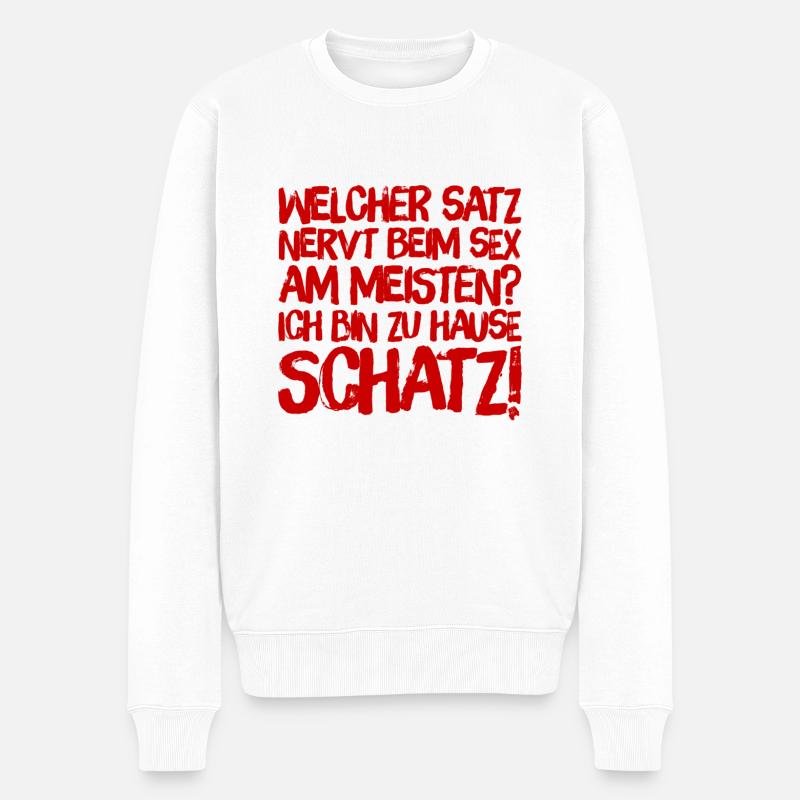 fremdgehen - Männer Premium Bio Pullover - Weiß