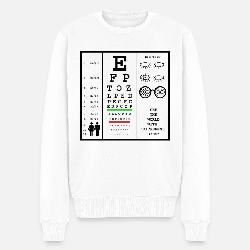 Test oculaire - Pull Premium bio Homme - blanc