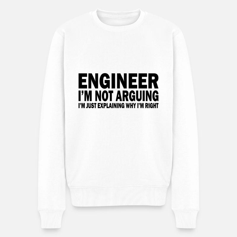 Engineer Beruf Spruch Student Geschenk - Männer Premium Bio Pullover - Weiß