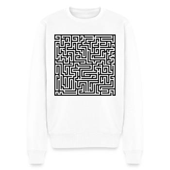 labyrinth - Men's Premium Organic Jumper - white - Front - Thijin (182cm)