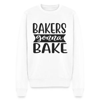 Bäcker werden backen - Männer Premium Bio Pullover - Weiß - Vorne - Thijin (182cm)