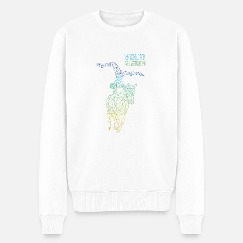 Voltigieren Pferd Geschenk - Männer Premium Bio Pullover - Weiß