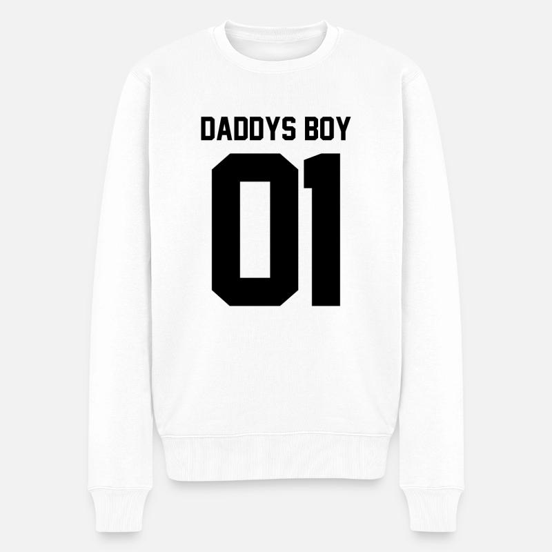 Daddys Boy 01 - Männer Premium Bio Pullover - Weiß