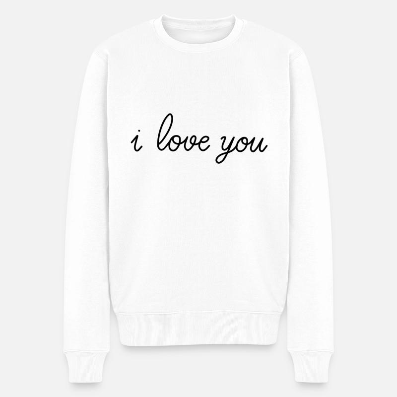ich liebe dich - Männer Premium Bio Pullover - Weiß