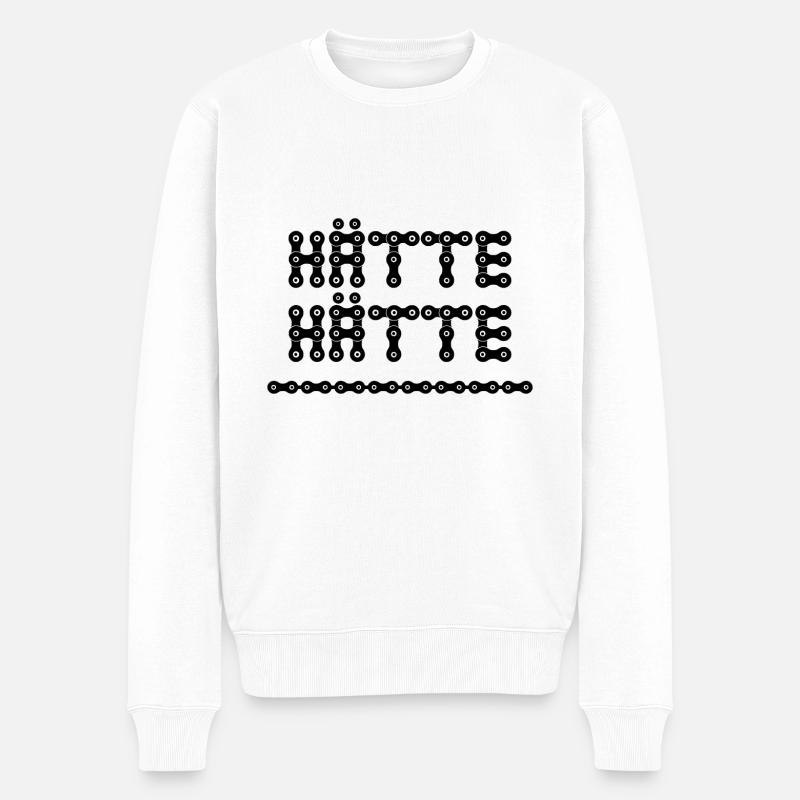 Hätte Hätte Fahrradkette - Männer Premium Bio Pullover - Weiß