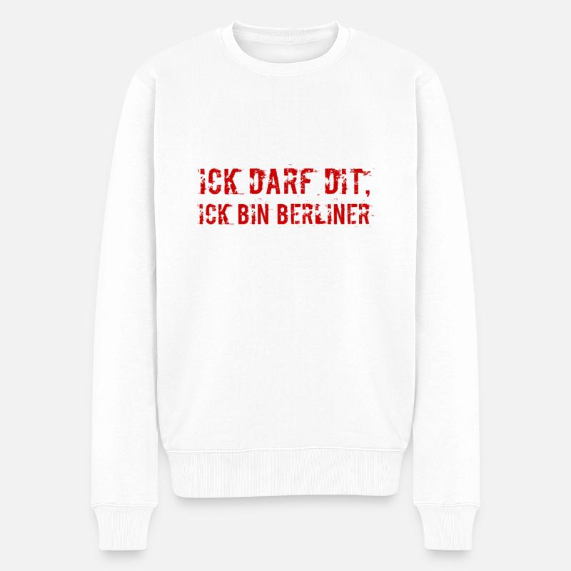 ick bin Berliner - Männer Premium Bio Pullover - Weiß