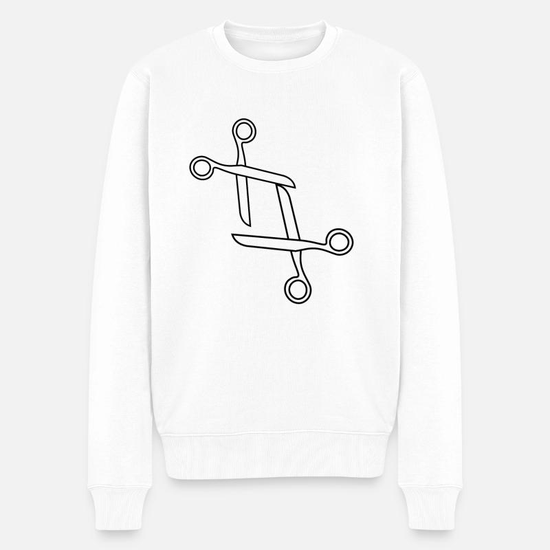 Lustige Designschere LGTBQIA+ - Männer Premium Bio Pullover - Weiß