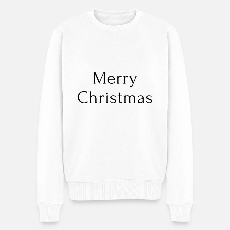 Fröhliche Weihnachten - Männer Premium Bio Pullover - Weiß
