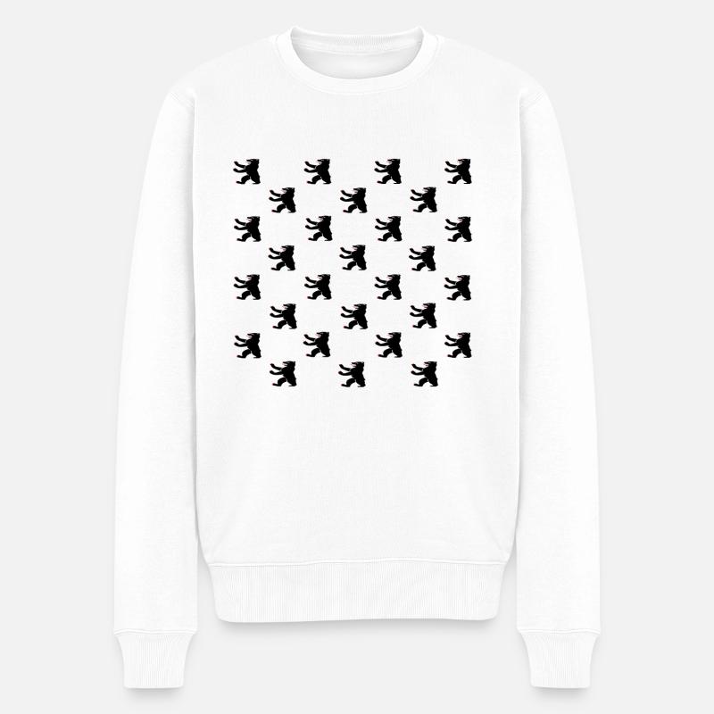 Berliner Bär - Männer Premium Bio Pullover - Weiß