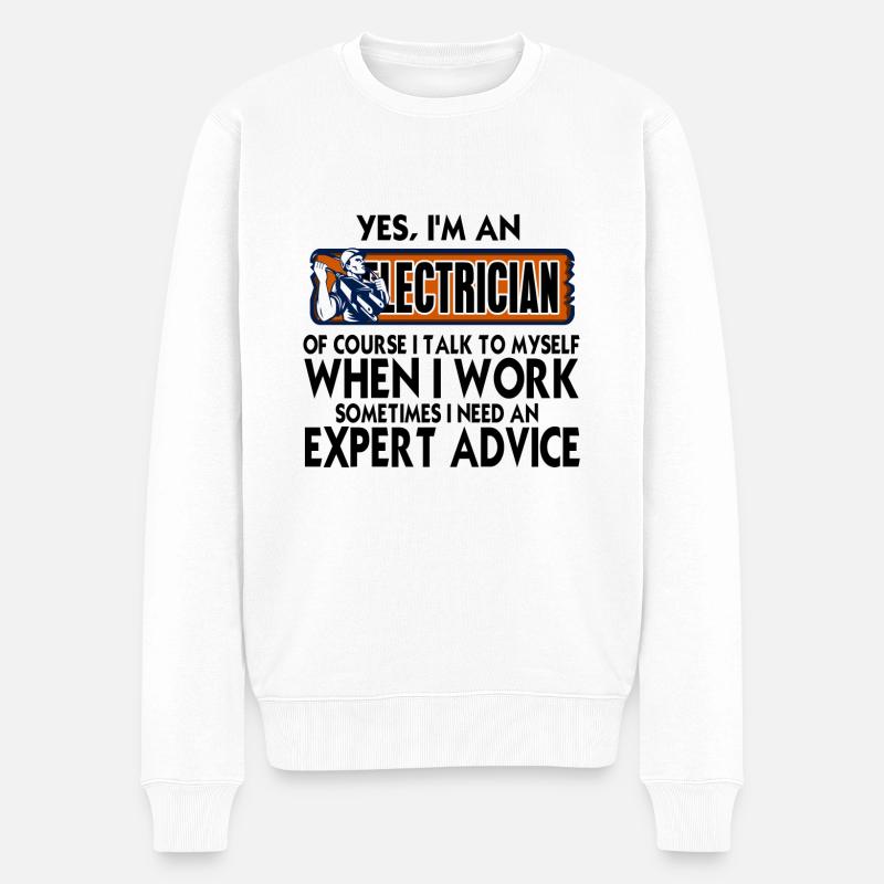 Elektriker - Männer Premium Bio Pullover - Weiß