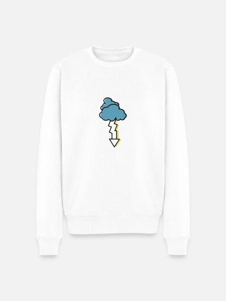 Gewitter - Männer Premium Bio Pullover - Weiß