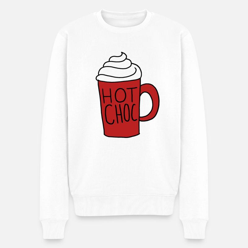 Chocolat chaud - Pull Premium bio Homme - blanc