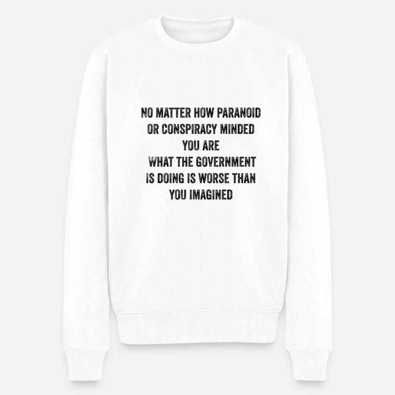 Tiefe Staatsverschwörung - Männer Premium Bio Pullover - Weiß
