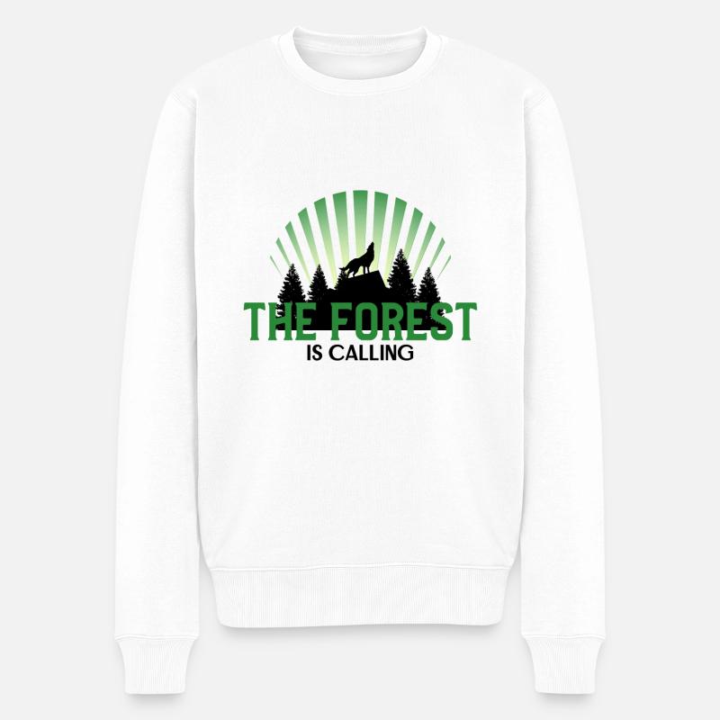 Cadeau d'aventure de chasseur de forêt forestière - Pull Premium bio Homme - blanc