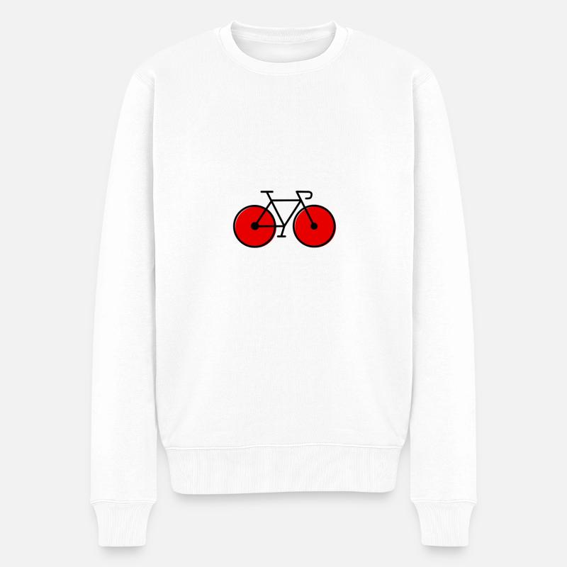rotes Rennrad - Männer Premium Bio Pullover - Weiß
