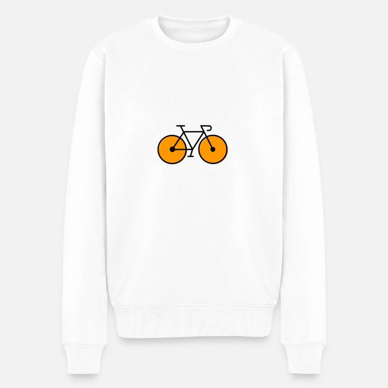 oranges Rennrad - Männer Premium Bio Pullover - Weiß