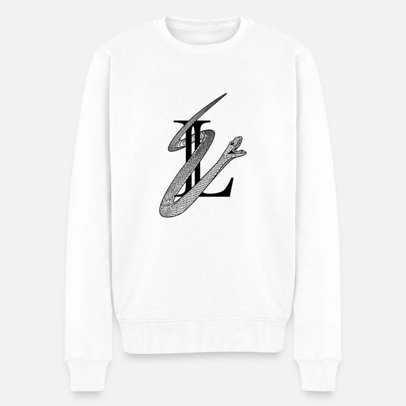 LIES - Viper Logo dunkler Druck - Männer Premium Bio Pullover - Weiß