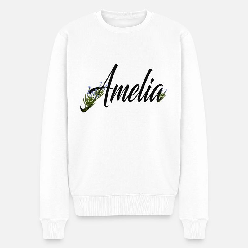 Amelia - Männer Premium Bio Pullover - Weiß