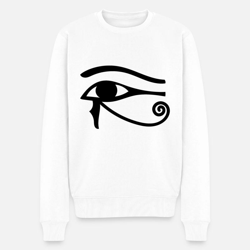 Auge des Horus - Männer Premium Bio Pullover - Weiß