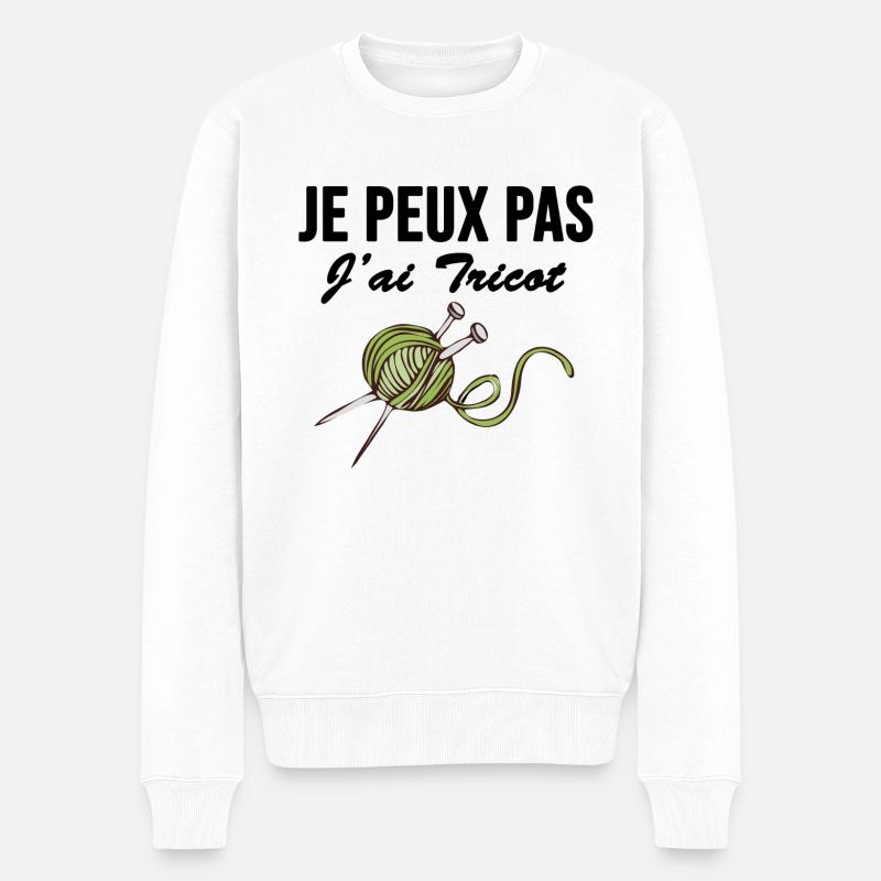 Je peux pas j ai tricot - Pull Premium bio Homme - blanc