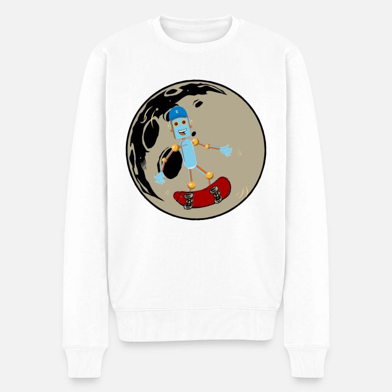Skater Boy T-Shirt Geschenk - Männer Premium Bio Pullover - Weiß