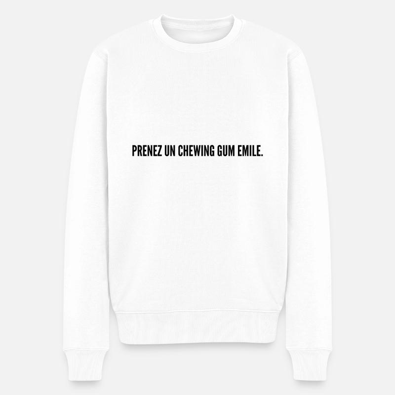 Prenez un chewing-gum Emile - Pull Premium bio Homme - blanc