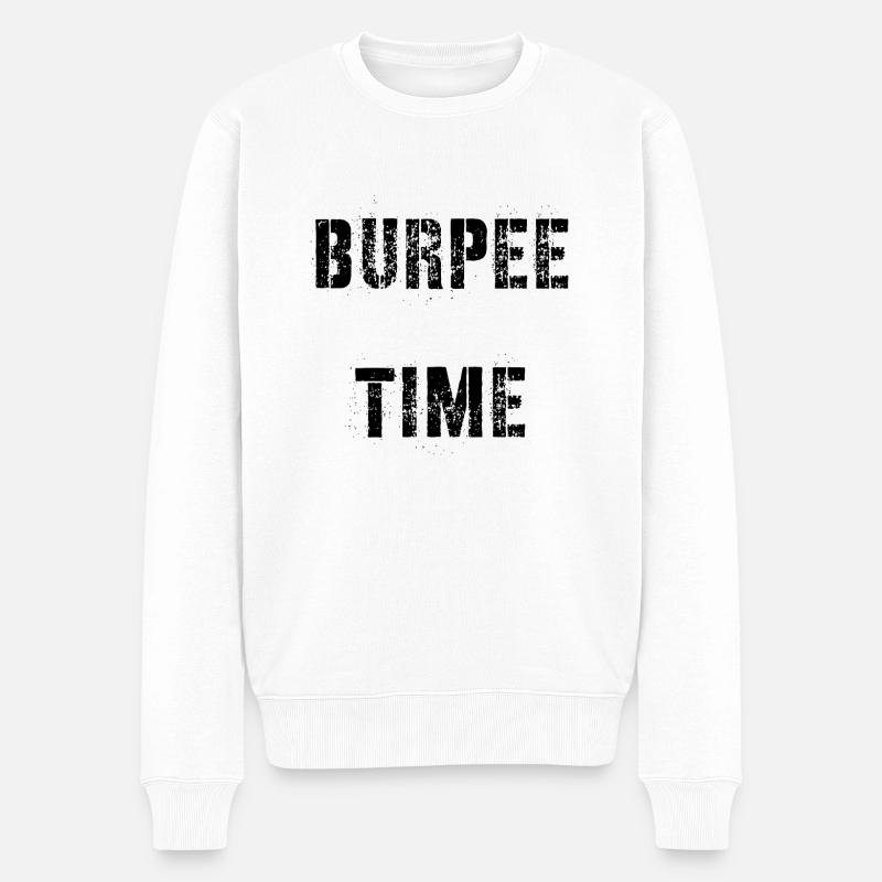 Burpee-Zeit - Männer Premium Bio Pullover - Weiß