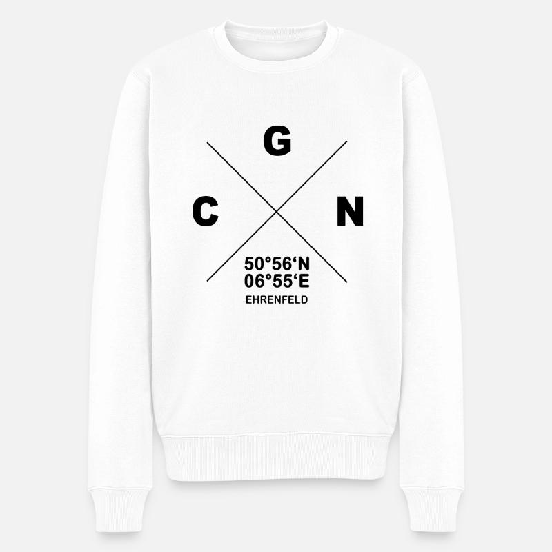 CGN Köln Ehrenfeld Veedel Koordinaten Geschenk - Männer Premium Bio Pullover - Weiß