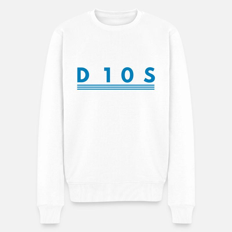 D10S - Männer Premium Bio Pullover - Weiß