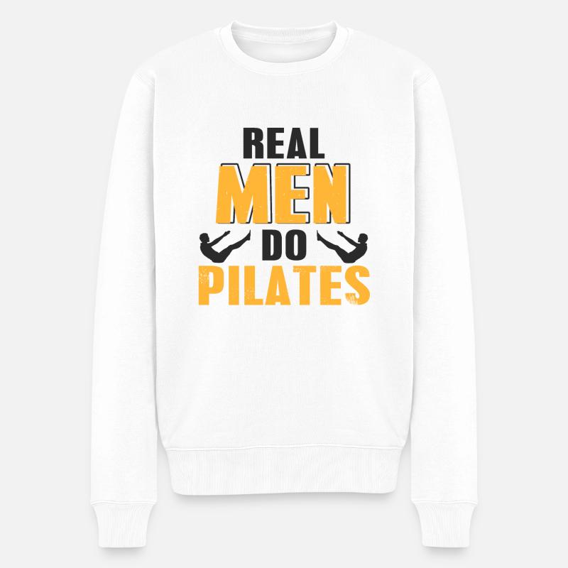 Pilates - Männer Premium Bio Pullover - Weiß