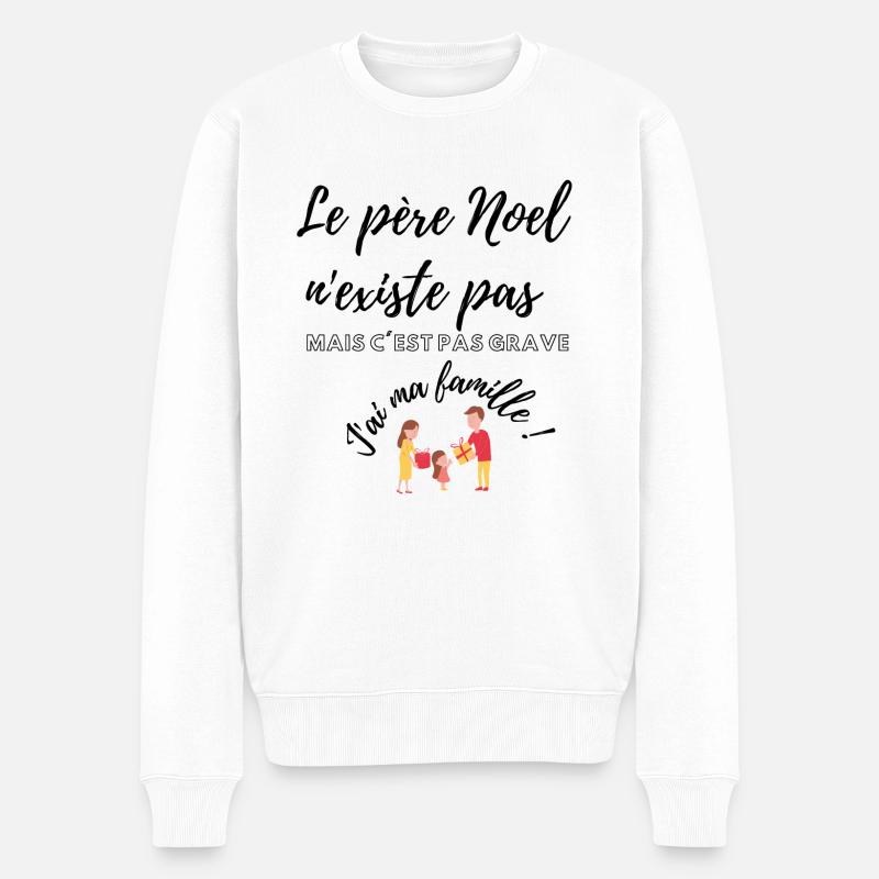 Le Père Noël n'existe pas mais c'est pas grave... - Pull Premium bio Homme - blanc